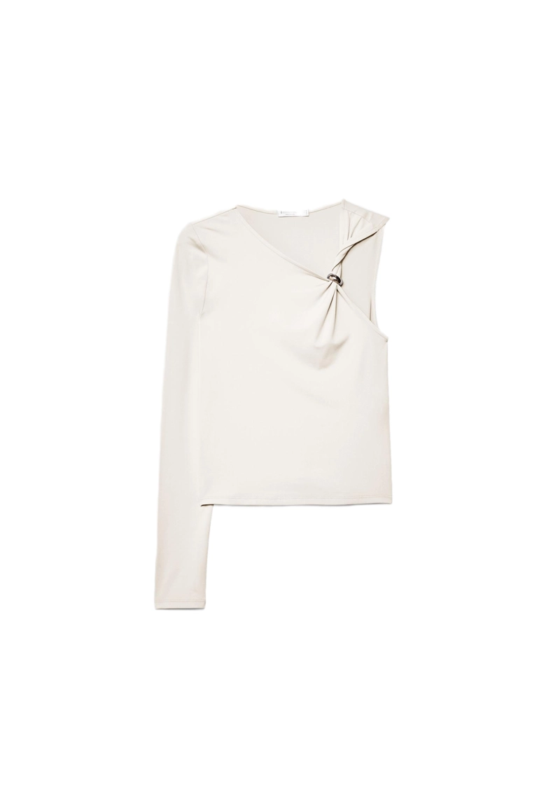 Асимметричная футболка с металлической пряжкой