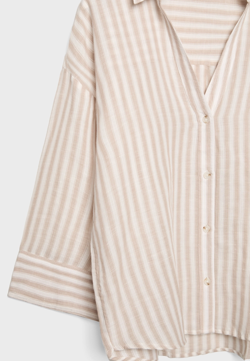 Рубашка с рукавом в стиле кимоно, эффект льна