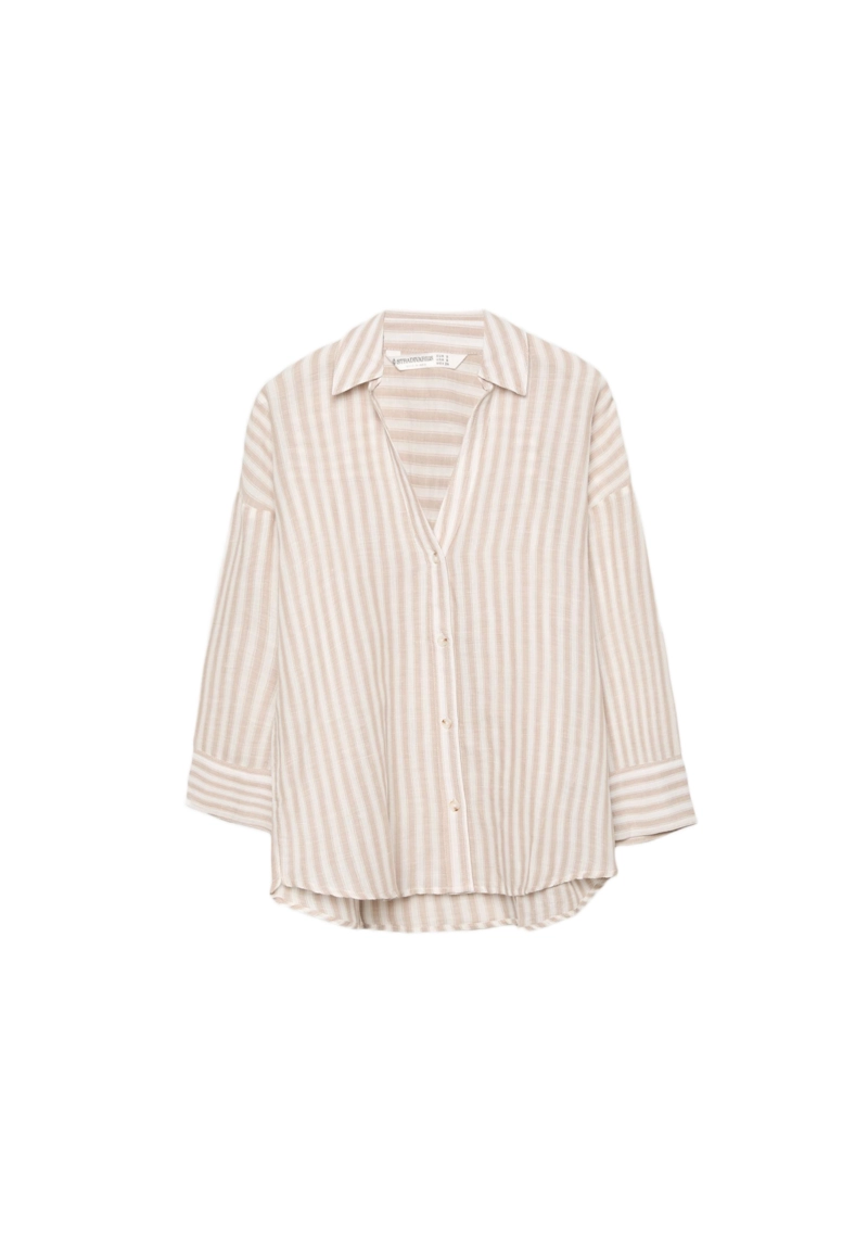 Рубашка с рукавом в стиле кимоно, эффект льна