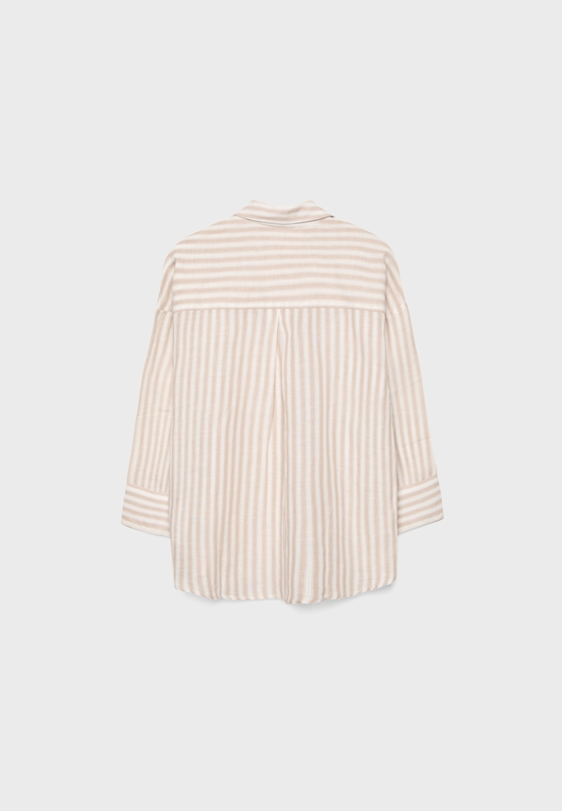 Рубашка с рукавом в стиле кимоно, эффект льна