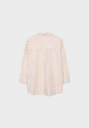 Рубашка с рукавом в стиле кимоно, эффект льна- Заказать в России