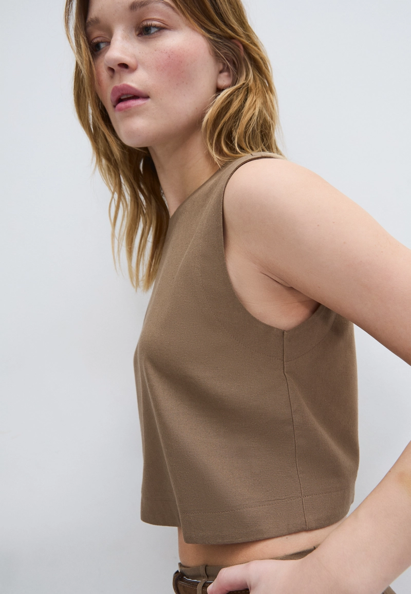 Топ-борцовка с эффектом льна