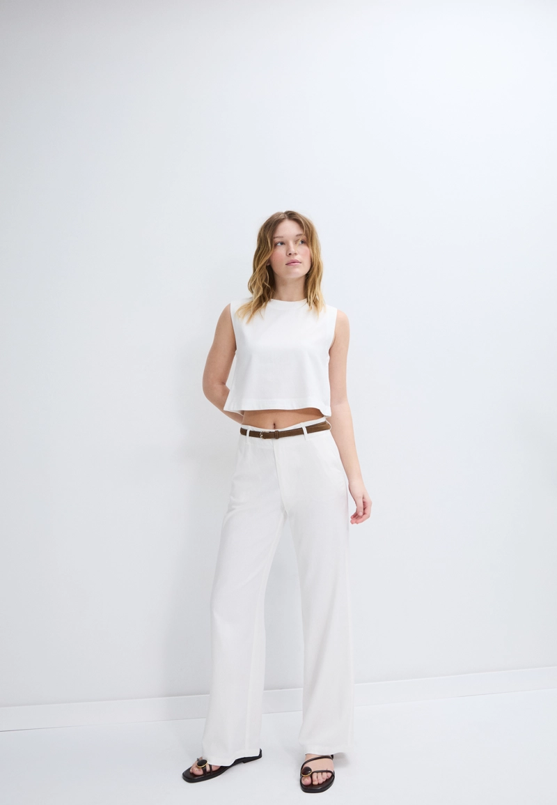 Топ-борцовка с эффектом льна