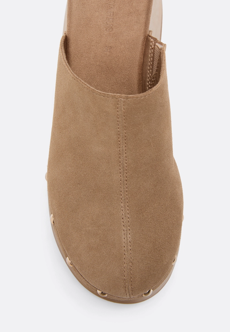 Кожаные сабо на платформе