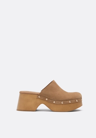 Купить Stradivarius Кожаные сабо на платформе