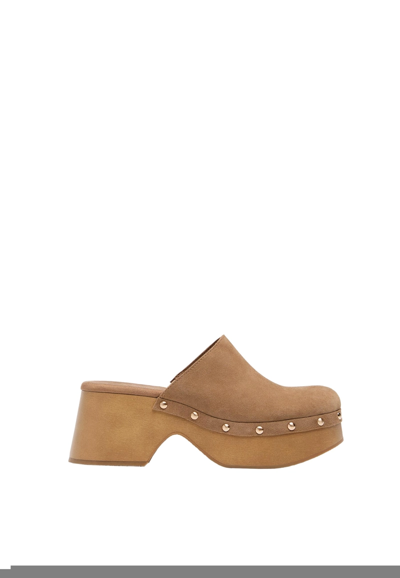 Кожаные сабо на платформе