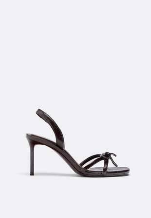 Босоножки на каблуке из искусственной кожи- Заказать в России