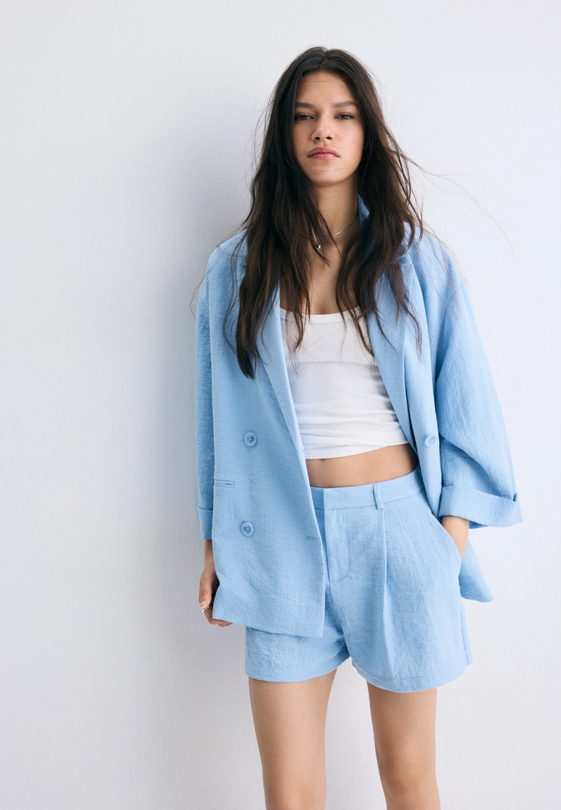 Свободный двубортный пиджак