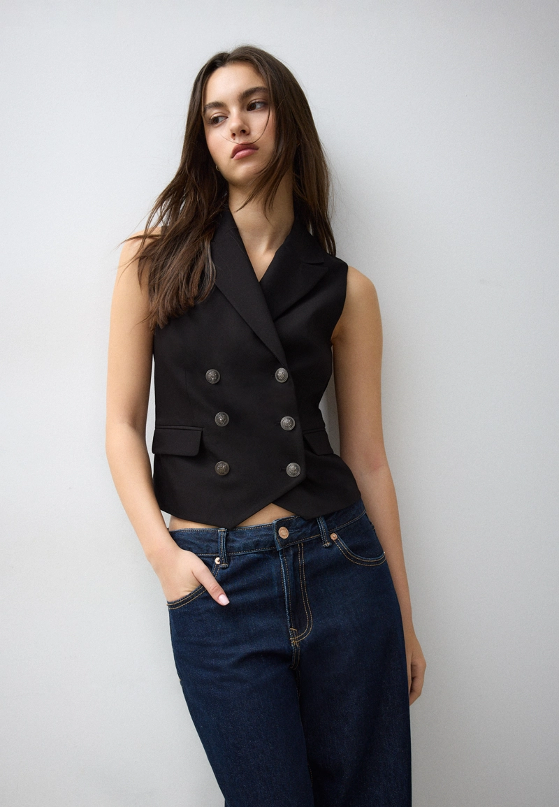 Двубортный жилет