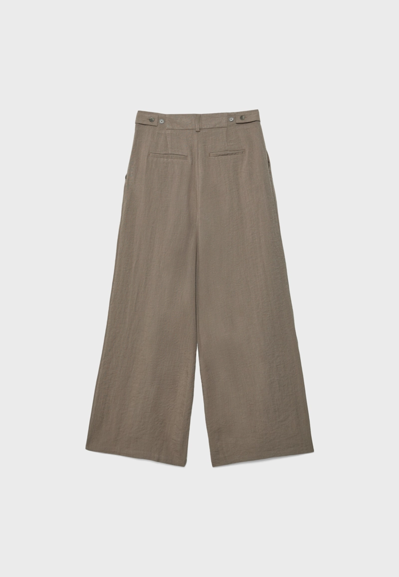 Широкие брюки рустик с регулируемыми пуговицами