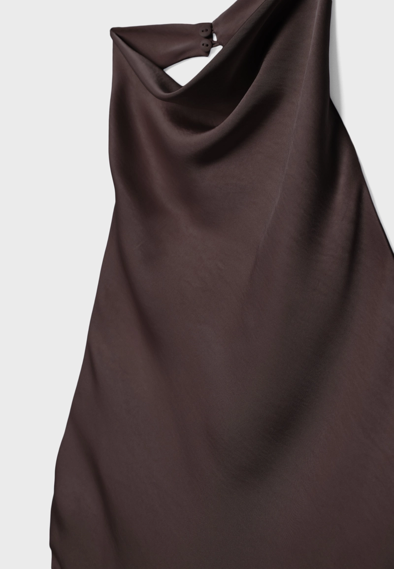 Атласный топ с горловиной халтер