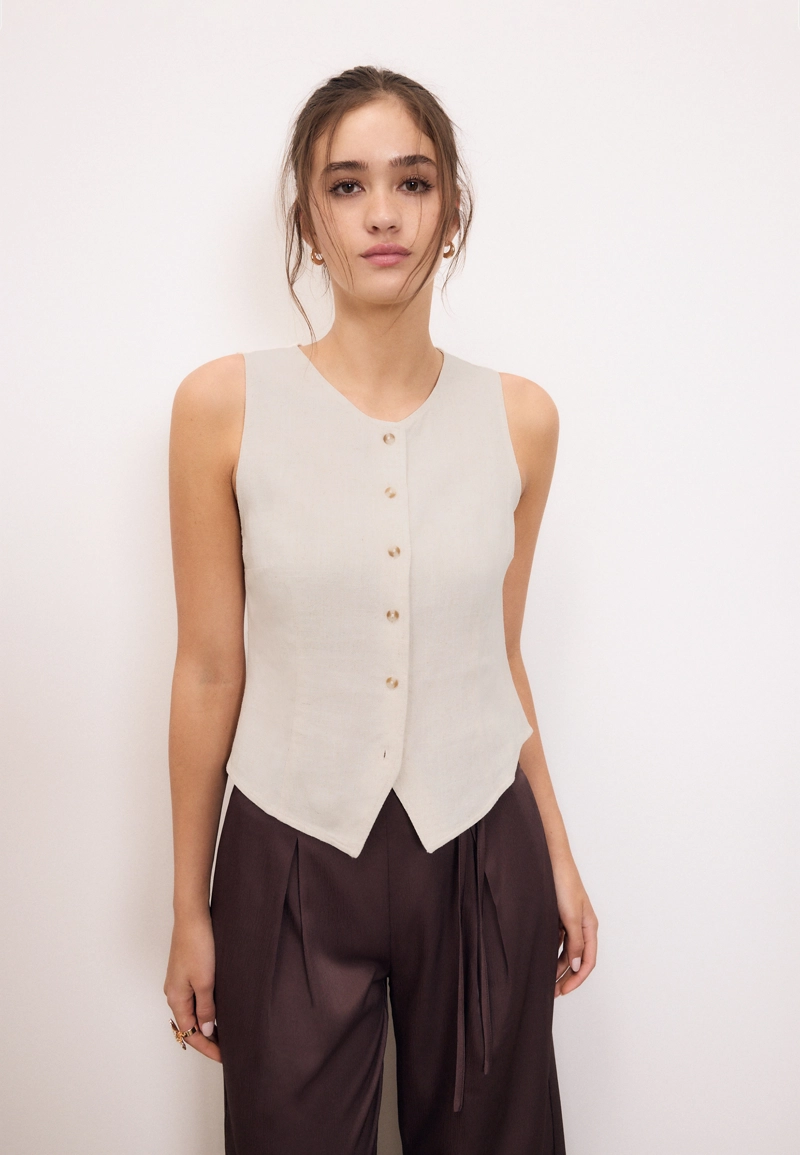 Топ без рукавов на пуговицах