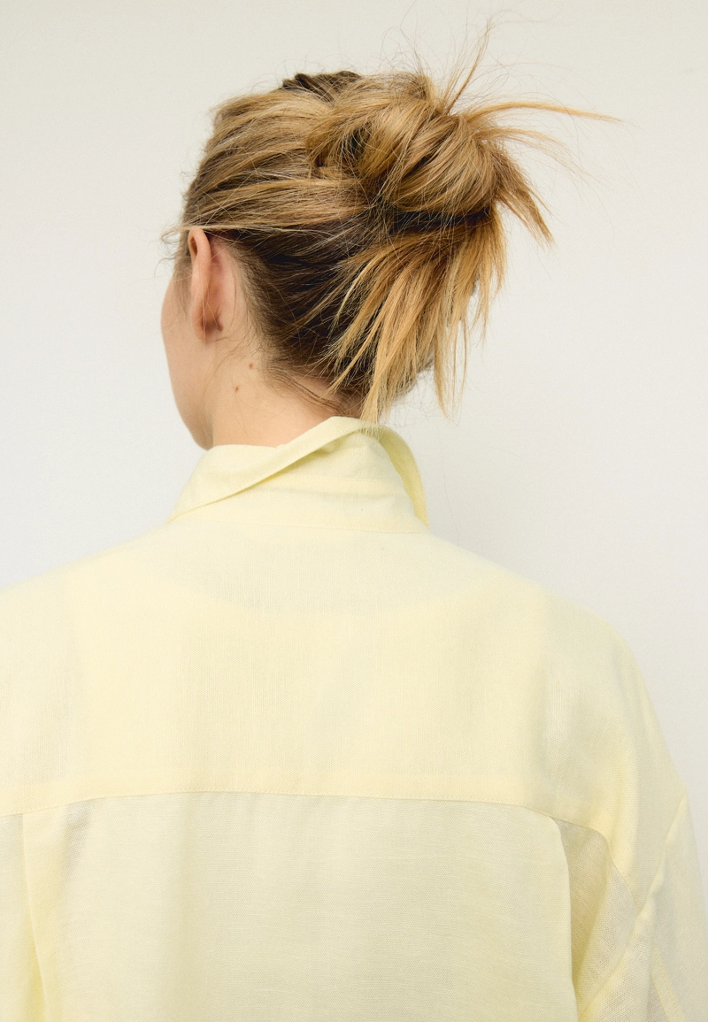 Рубашка свободного кроя с эффектом льняной ткани