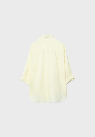 Рубашка свободного кроя с эффектом льняной ткани- Заказать в России