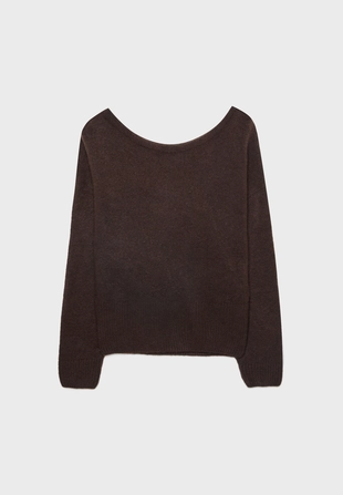 Мягкий вязаный джемпер с вырезом-лодочкой- Заказать в России