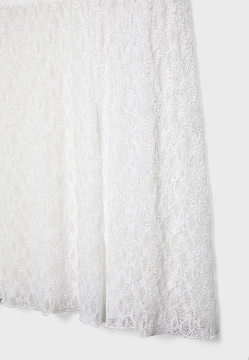 Юбка миди с кружевом и сборками