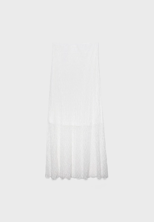 Юбка миди с кружевом и сборками- Заказать в России