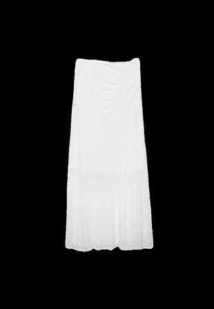 Юбка миди с кружевом и сборками- Заказать в России