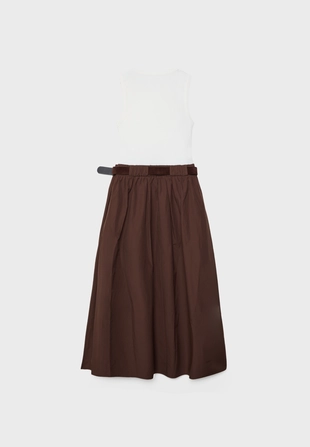 Платье миди без рукавов с поясом- Заказать в России