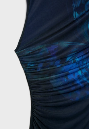 Платье миди из полупрозрачной ткани с принтом- Заказать в России