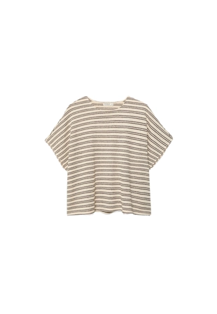 Футболка в полоску с эффектом накидки- Заказать в России