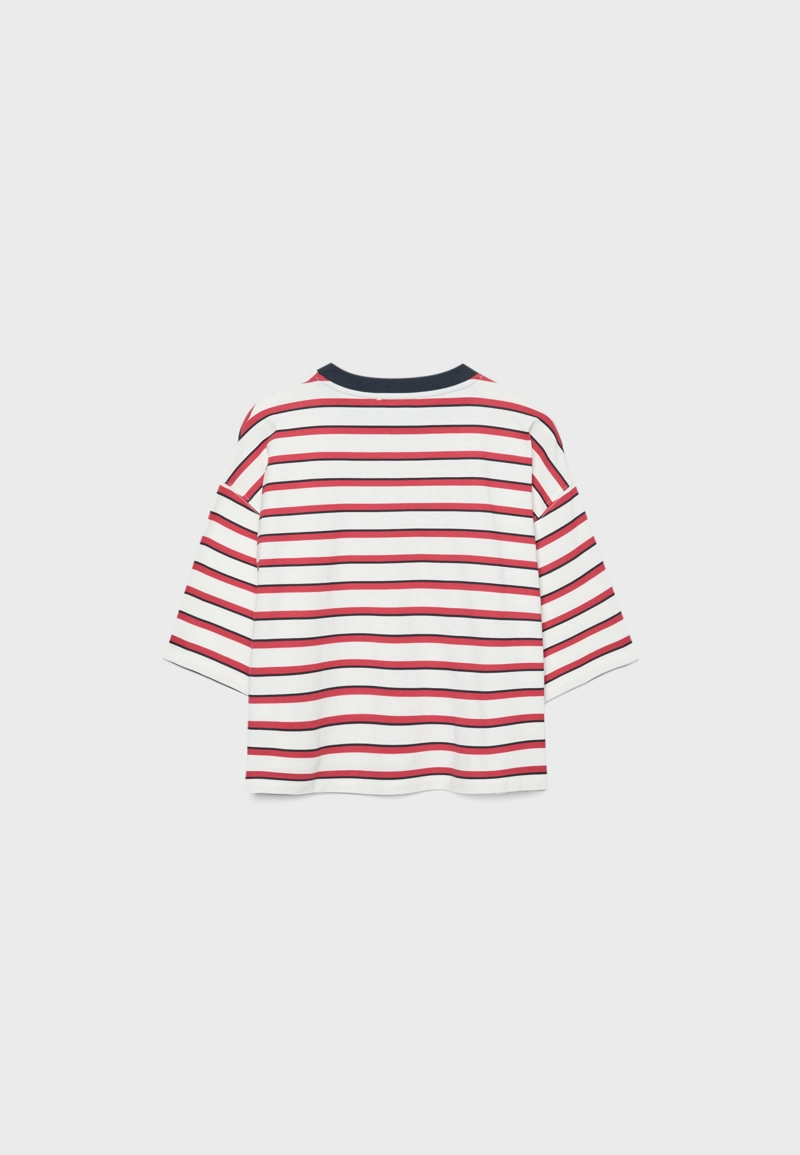 Футболка с короткими рукавами, в полоску, с принтом