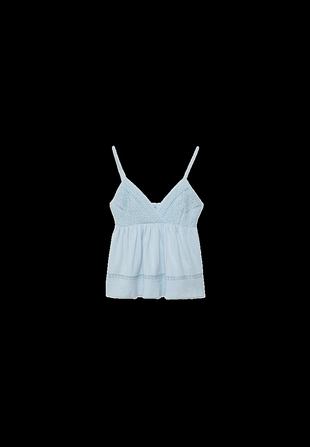 Топ на бретелях с отделкой кроше- Заказать в России