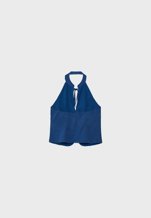 Топ ципао с горловиной халтер и пуговицами- Заказать в России