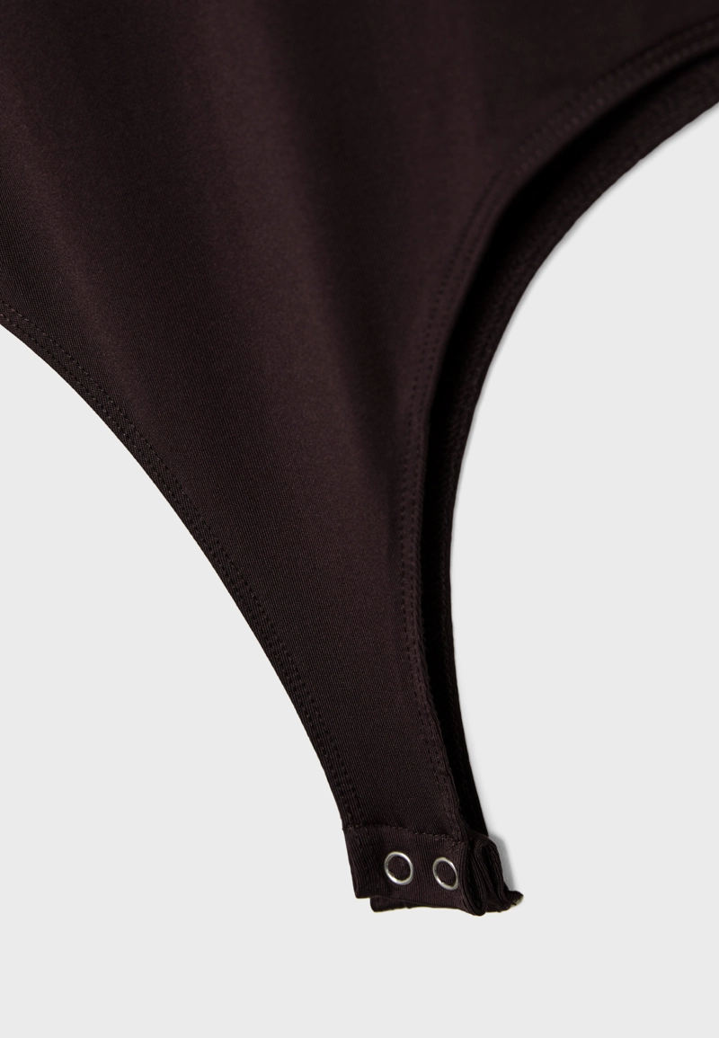 Боди из полиамида с длинными рукавами