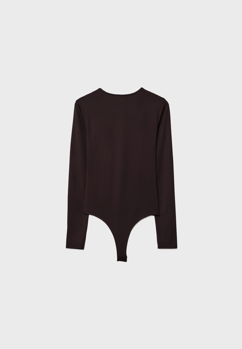 Боди из полиамида с длинными рукавами