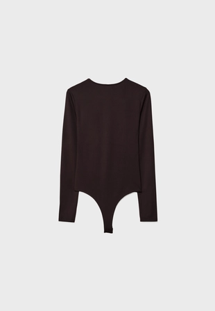 Боди из полиамида с длинными рукавами- Заказать в России