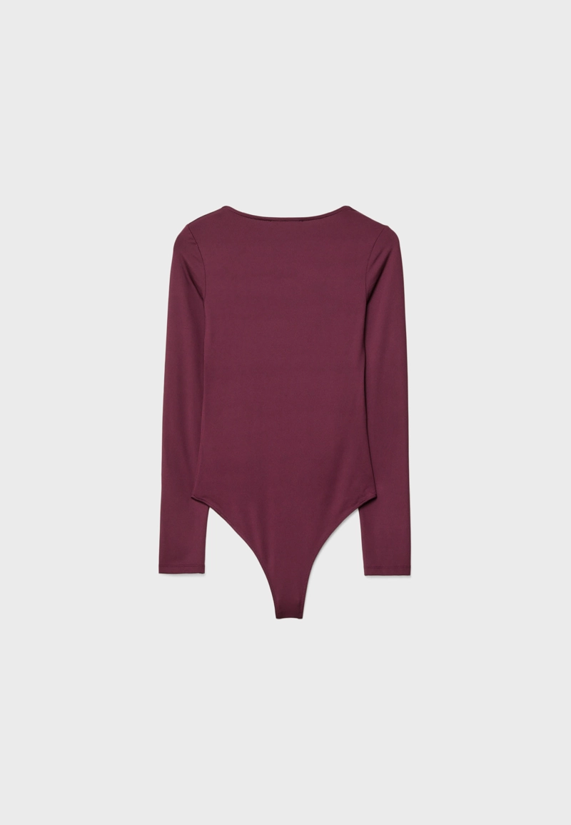 Боди из полиамида с квадратным вырезом