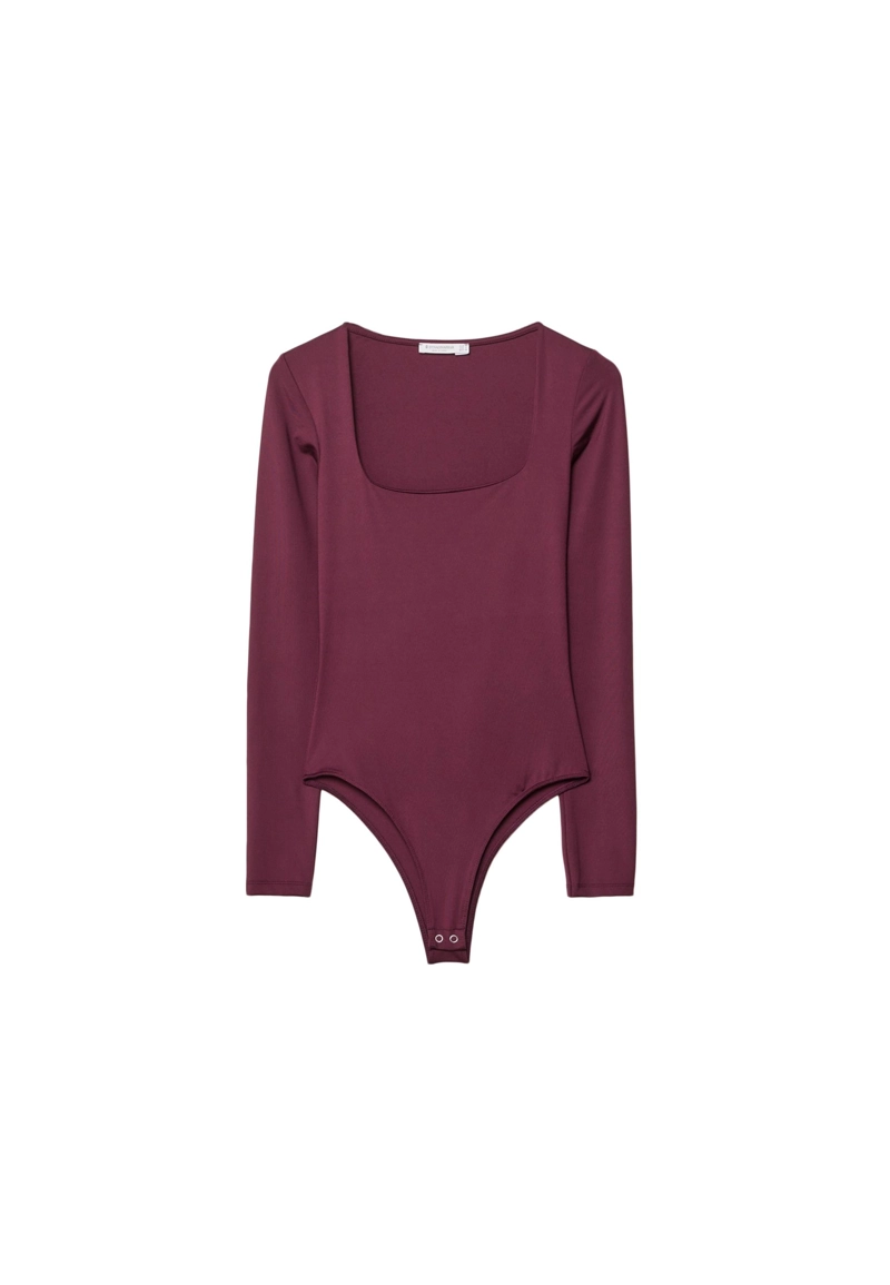 Боди из полиамида с квадратным вырезом