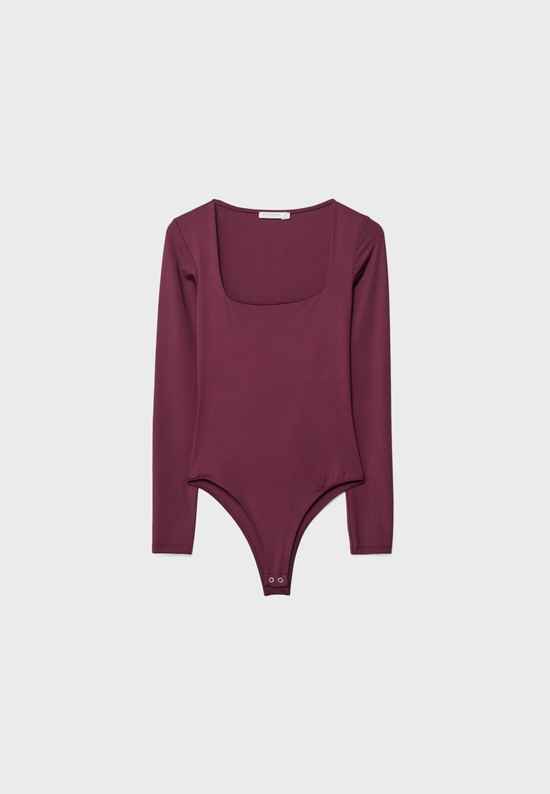 Боди из полиамида с квадратным вырезом