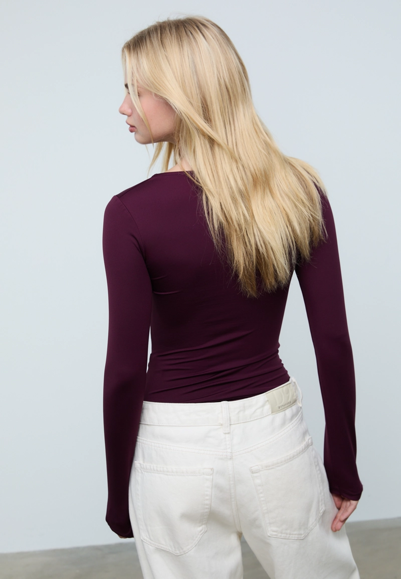 Боди из полиамида с квадратным вырезом