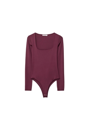 Боди из полиамида с квадратным вырезом- Заказать в России