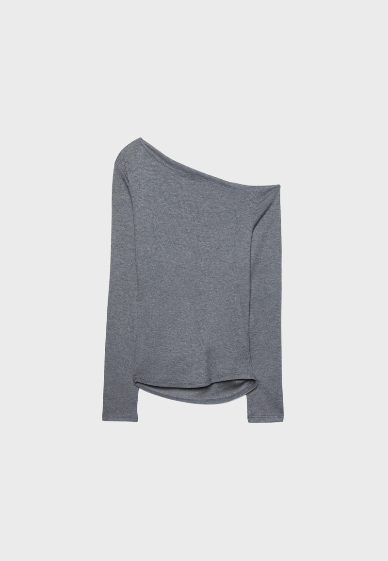 Асимметричная футболка с рюшами