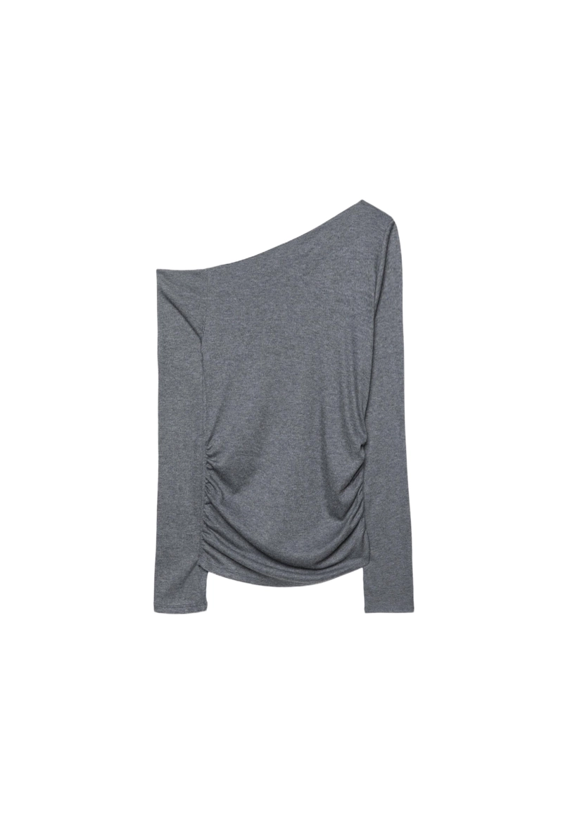 Асимметричная футболка с рюшами