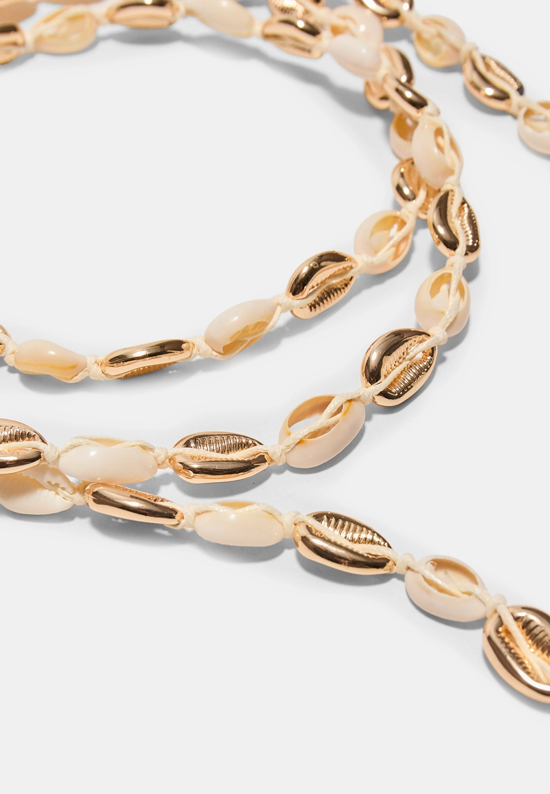 Многопозиционное ожерелье с ракушками
