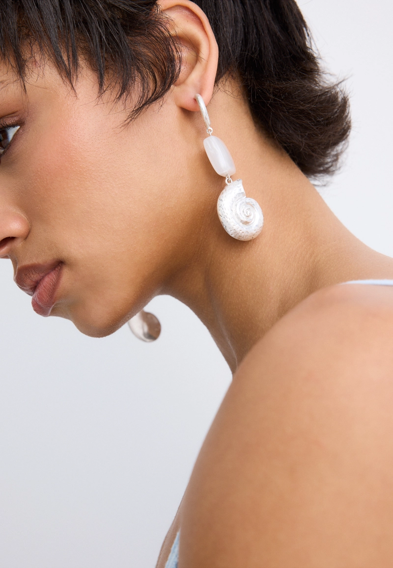 Длинные серьги-ракушки