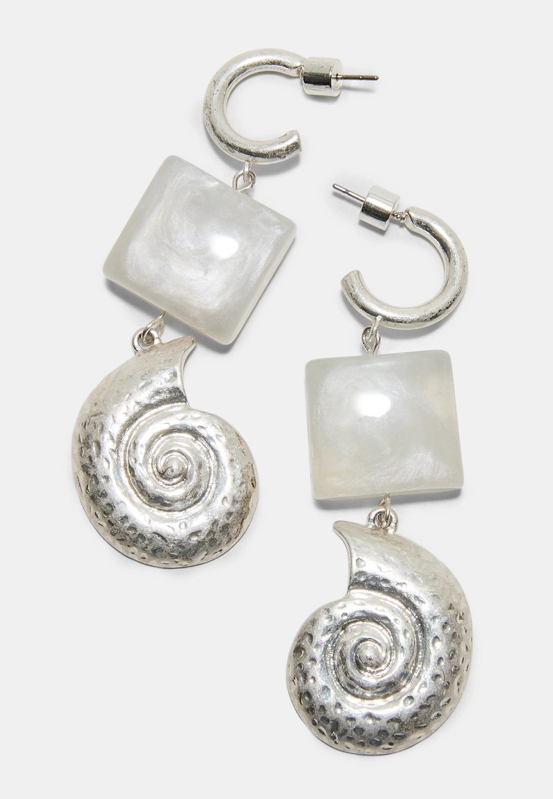 Длинные серьги-ракушки