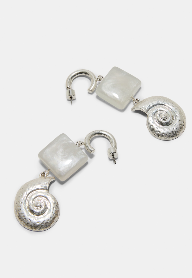 Длинные серьги-ракушки