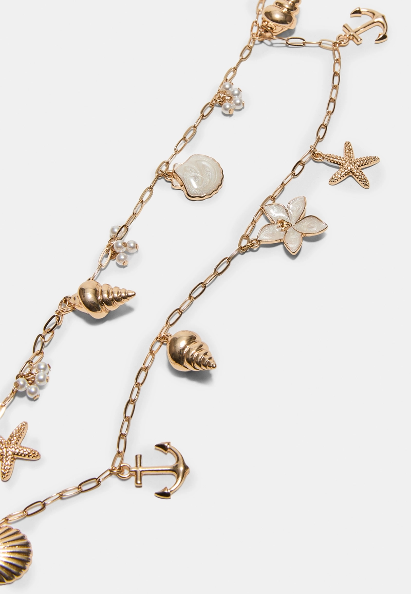 Колье-трансформер с морскими подвесками