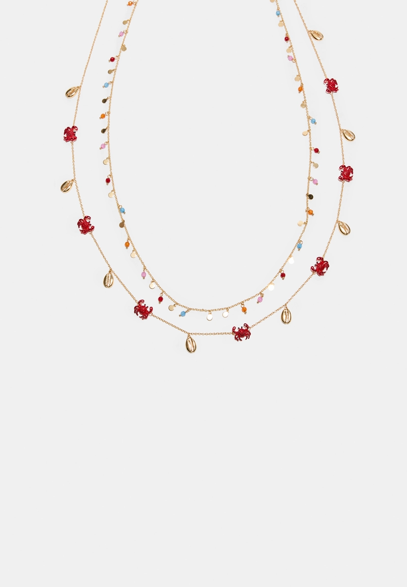 Колье-трансформер с морскими шармами