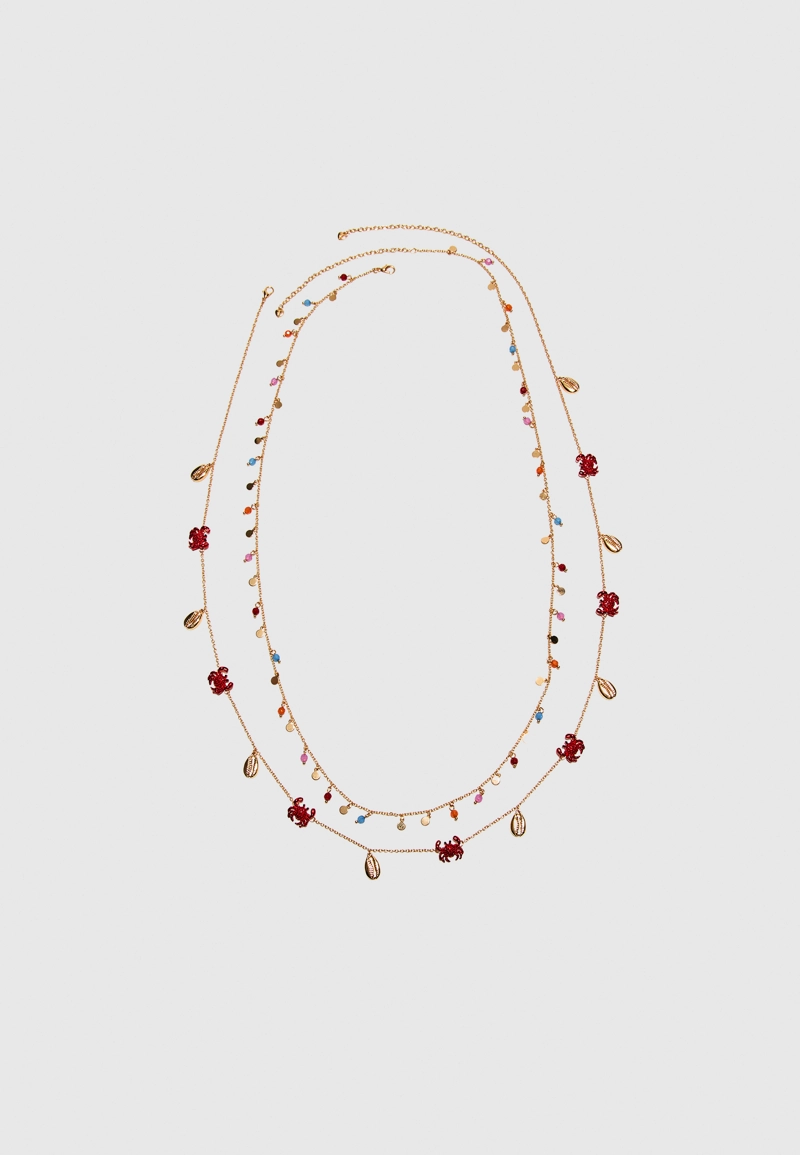 Колье-трансформер с морскими шармами