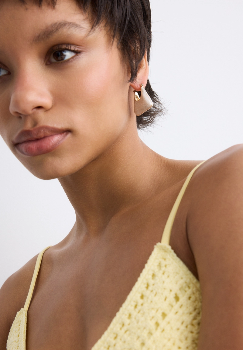 Набор из 2 эмалированных серег-колец