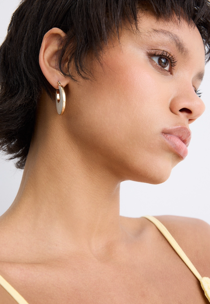 Набор из 2 эмалированных серег-колец