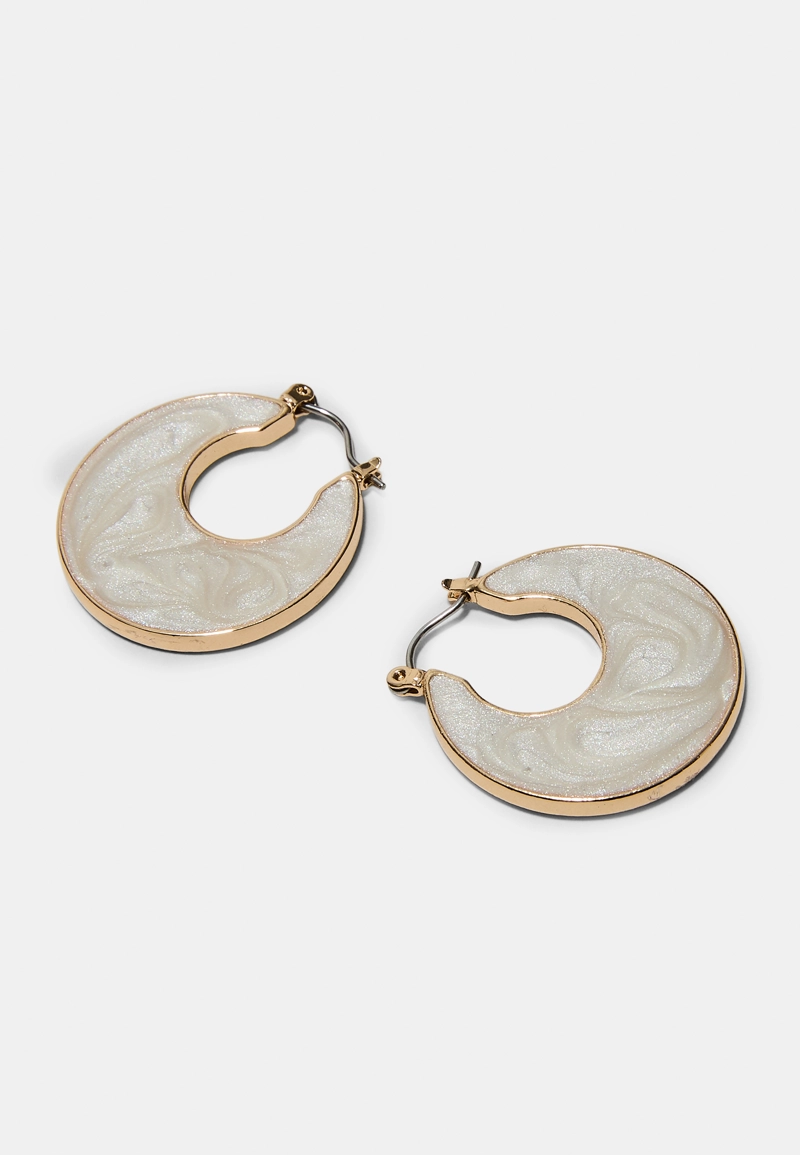 Набор из 2 эмалированных серег-колец