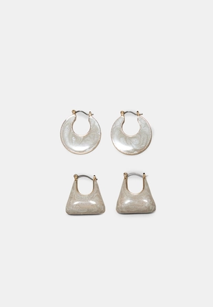 Набор из 2 эмалированных серег-колец- Заказать в России