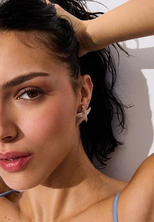 Серьги-морские звезды с блестящей отделкой- Заказать в России